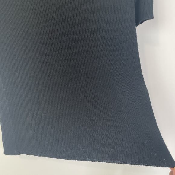 Madewell Ribbed Merino Wool Mockneck Sweater Tee True Black Small NS673 Minimal - Picture 6 of 8